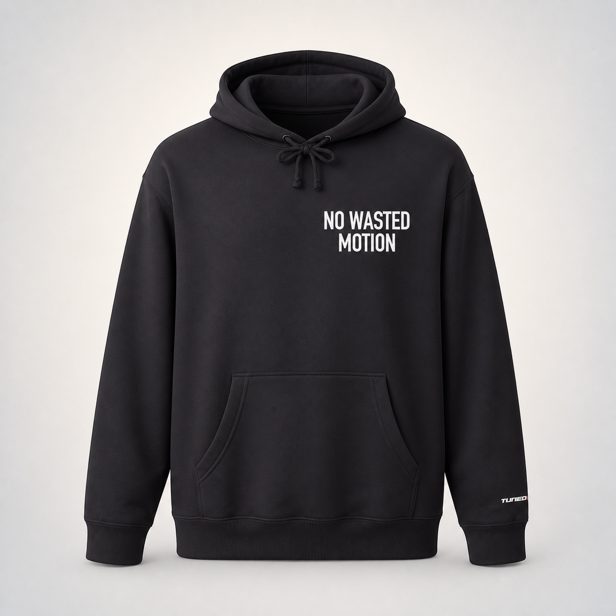 NWM Quiet Heavyweight Hoodie on the TunedForm studio gradient