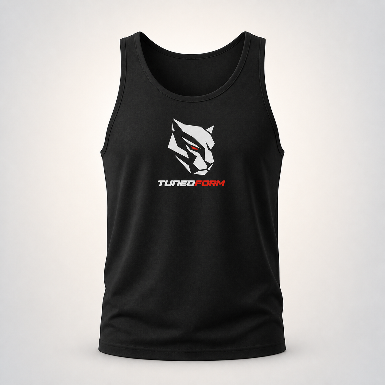 TunedForm Panther Unisex Tank — Dark on the TunedForm studio gradient