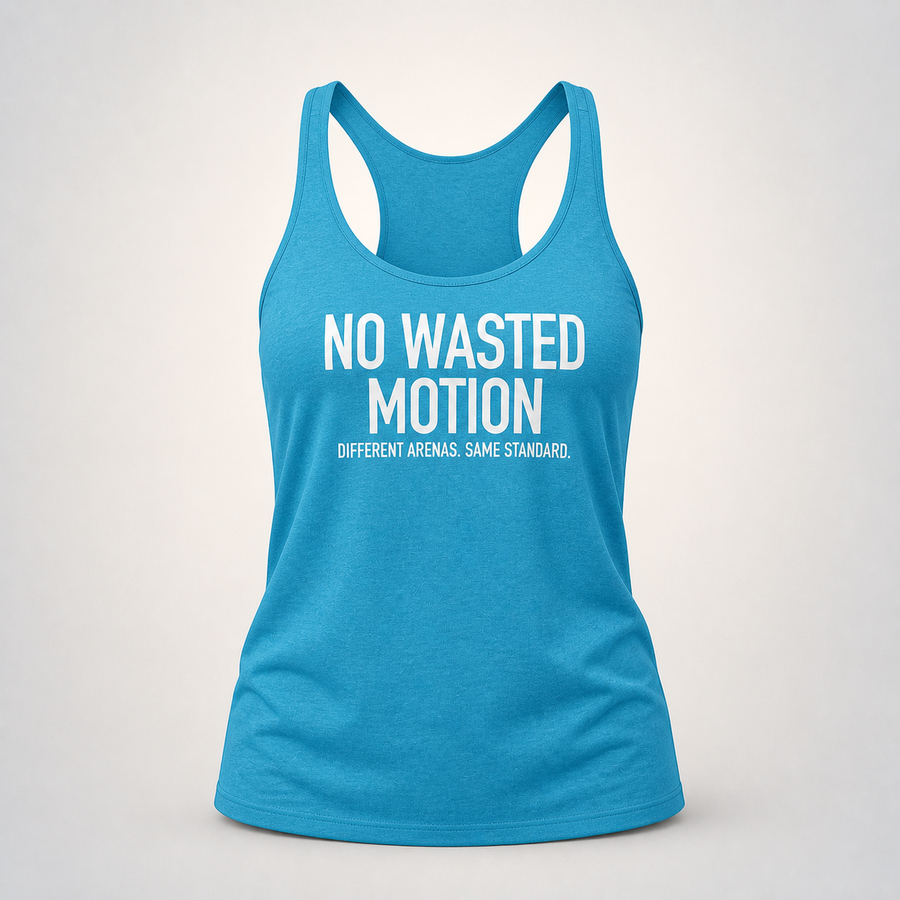 NWM Signal Women's Racerback Tank on the TunedForm studio gradient